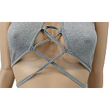 Women Sexy Halter Crop Top Bodycon Mini Skirt Two Piece Set MEY-2037