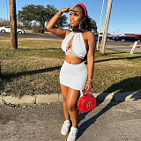 Women Sexy Halter Crop Top Bodycon Mini Skirt Two Piece Set MEY-2037