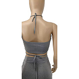 Women Sexy Halter Crop Top Bodycon Mini Skirt Two Piece Set MEY-2037