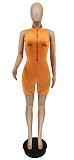 Letter Printed Bodycon Sleeveless Zipper Fitness Romper WSY-5865