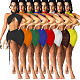 Mini Skirts Criss Cross Halter Crop Top 2 Piece Set FOS-8049