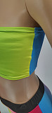 Rainbow Gradient Off Shoulder Bow Tie Crop Top Long Skirt 2 Piece Set WSY-5831