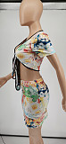 Summer V Neck Lace Up Short Sleeve Crop Top Mini Skirt Two Piece Set WSY-5869