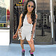 Hot Sales Womens Halter Neck Backless Solid Color Side Lace Up Hollow Out Bodycon Rompers MEY-2045