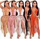 Sexy Women's Swimwear Beach Cover Up Solid Color Hollow Out Weaving Two Piece Bikinis Set ZS-085