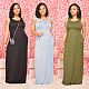 2021 Summer Elegant Women Solid Color O-Neck Sleeveless With Pocket High Stretch Slim Maxi Dress JR-3625