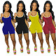 2021 Summer Women Solid Color Pineapple Cloth Sleeveless High Waist Yoga Fitness Bodycon Romper ABL-6672