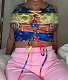 Summer Vintage Print Eyelet Bandage Sleeveless Streetwear Chic Bodycon Women Cropped Top HMS-5463