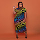 Women Fashion Plus Size Printed Bodycon Skinny Short Sleeve O Neck Elegant Bodycon Long Dress OSS-21109