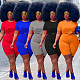 Summer Solid Color Sportswear Fitness Short Sleeve O Neck T-Shirts+Shorts Womens Plus Size Two Piece Set WA-7187