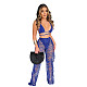 Halter Bra Mesh Ruffles Pants With Panties Beach 3 Piece Bikini Set SH-390114