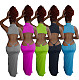 Solid Color Turtleneck Sleeveless Sexy Hollow Out Backless High Waist Skinny Split Party Long Dress SD-2116
