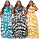 Casual Streetwear Summer Women Plus Size Set Print Short Sleeve Bandage Crop Tops Loose Long Skirts 2 Piece Sets WA-7189