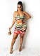 Fashion 2021 Tie Dye Printed Backless Halter Crop Tops Slim High Waist Ruched Pleated Mini Skirts Women 2 Pieces Sets DY-6979