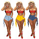 Plus Size Summer Fashion Clothing Tassel Women High Waist Casual Skinny Straight Club Denim Shorts HSF-2271