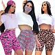 Women Summer Casual Print High Waist Package Buttocks Bodycon Straight Shorts SH-390123