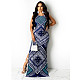 Sexy Pattern Print Halter Neck Backless Slit Night Party Club Elegant Floor Length Skinny Long Dresses CN-0133
