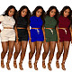 Active Wear Solid Color Sleeveless O Neck Slim Fit Crop Top Lace Up Biker Shorts Women Plus Size Two Piece Matching Set LSD-9165