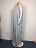 Solid Color Sleeveless Spaghetti Strap Fashion High Street Wear Clothes Loose Plus Size Jumpsuits TB-5271