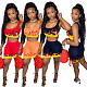 Women Set Print Sleeveless Crop Tanks Tops Bodycon Biker Shorts Summer Active Tracksuit 2 Piece Outfits NM-8371