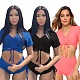 Women Solid Color V-Neck Pleated Short Sleeve Crop Tops Drawstring Mini Shorts Casual Two Piece Outfit Sets ML-7447