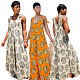 Women's Sleeveless Casual Floral Print Elegant Deep V Neck Boho Straps Loose Wide Leg Plus Size Summer Jumpsuit DY-6660