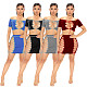 Hot Sale Irregular Drawstring Knit Rib Sexy Off Shoulder Cross Lace Up Crop Top Skirts Club Plus Size Two Piece Set LX-5802