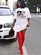 Plus Size Women Casual Letter Print Short Sleeve O Neck Summer Streetwear T Shirt Midi Dresses BER-8078