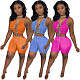 Sexy Solid Color Criss Cross Lace Up Sleeveless Crop Tops Elastic Shorts Women Streetwear 2 Piece Set XY-9107