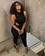 Sexy Solid Color Women Irregular Crop Top Tanks Lace Up Leggings Bodycon Two Piece Pants Matching Set QZX-6213