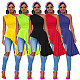 Fashion Solid Color One Shoulder Skew Neck Sleeveless Sexy Night Party Irregular Ruffles Bodycon Top XMY-9296
