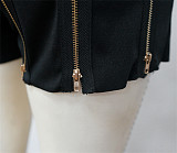Summer Casual Womens Clothing Sexy Solid Color Zipper Patchwork High Waist Stretchy Clubwear Shorts YF-9917