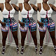 Women Clothing Summer Casual Print Elastic Waist High Waist Beach Holiday Bodycon Shorts WSY-5886