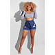 Summer Fashion Women Clothing High Waist Washed Make Old Ripped Casual Wear Denim Shorts CN-0148