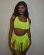 Sexy Solid Color Sleeveless Crop Top Tassel Shorts Summer Beachwear Club Two Piece Bikini Matching Sets OYF-8271