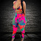 Sexy Tie Dye Cut Out Waist Backless Sleeveless Bodycon Party Halter Neck Bandage Women's Jumpsuit CN-0147