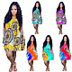 Fashion Woman Clothes Printed Sleeveless O Neck Pockets Sweatshirt Elegant Streetwear Mini Dress MEM-88374