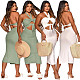 Women Sexy Solid Color Sleeveless Hollow Out Backless Halter Bandage Summer Maxi Long Dress ASL-6386