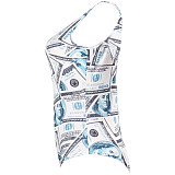Hot Sell Monokini Print Swimwear Summer Women Clothing Sleeveless Plus Size One Piece Swimsuit AIL-024