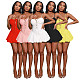 Women Solid Color Elegant A-line Lace Up Bandage Bodycon Ruffles Gothic Harajuku Club Mini Dress AIL-168