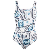 Hot Sell Monokini Print Swimwear Summer Women Clothing Sleeveless Plus Size One Piece Swimsuit AIL-024