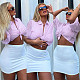 2021 Casual Summer Chiffon Women Clothing Polka Dot Short Sleeve Turn Down Collar Shirt Tops MEY-20759