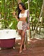 Women Mesh Patchwork One Shoulder Long Sleeve Crop Top Irregular Skirt 2 Piece Set ZAND-31136