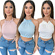 Women Sleeveless Sexy Camisole Summer Skinny Streetwear Solid Halter Backless Bandage Crop Tops ZAND-31137