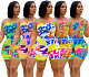 Hot Sale Women Letter Print Strapless Sexy Club Bodycon Mid Waist High Stretch Summer One Piece Romper LM-8258