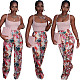 Vintage Fashion Floral Print Summer Women Clothing Retro High Waist Streetwear Straight Pants BGN-183