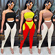 Sexy Women Clothing Sleeveless Wrap Chest Crop Top Contrast Color Patchwork Pants Two Piece Set WSY-5888