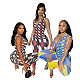 Sexy Clubwear Print V-Neck Sleeveless Women Elegant Clothing Bodycon One Piece Workout Jumpsuit DY-6961