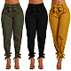 Casual Women Slim Fit Streetwear Solid Color Lace Up High Waist Fashion Cargo Trousers Pencil Pants OD-8290