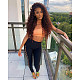 Women Summer Classic Streetwear Solid Color Mid Waist Side Hollow Out Lace Up Skinny Pants BNY-7197